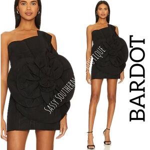 🆕⭐ BARDOT black 3D floral detail cocktail mini dress